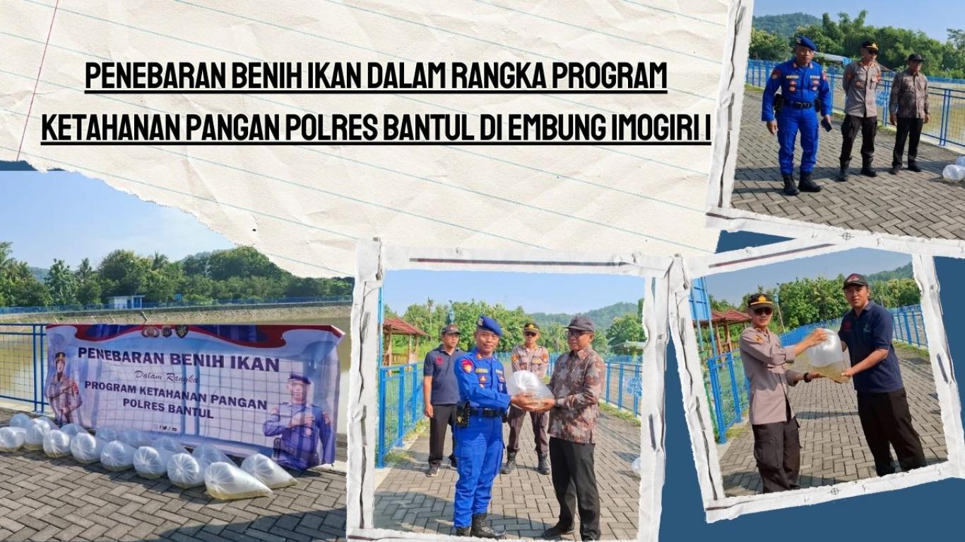 Penebaran Benih Ikan Dalam Rangka Program Ketahanan Pangan Polres Bantul di Embung Imogiri 1 (28-2-2